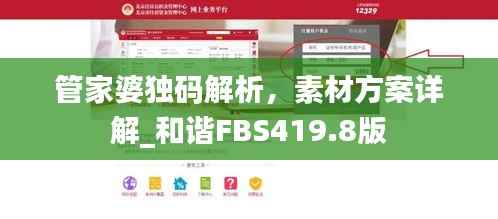 管家婆独码解析,素材方案详解_和谐FBS419.8版
