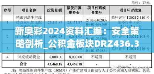 新奥彩2024资料汇编:安全策略剖析_公积金板块DRZ436.39