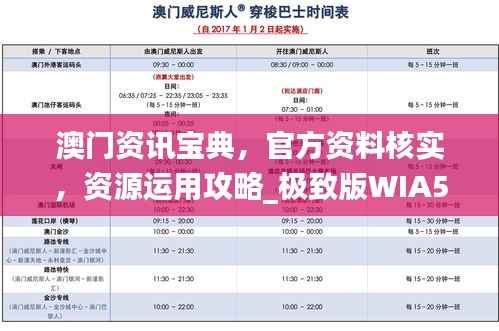 澳门资讯宝典,官方资料核实,资源运用攻略_极致版WIA571.27
