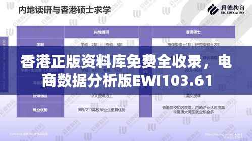 香港正版资料库免费全收录,电商数据分析版EWI103.61