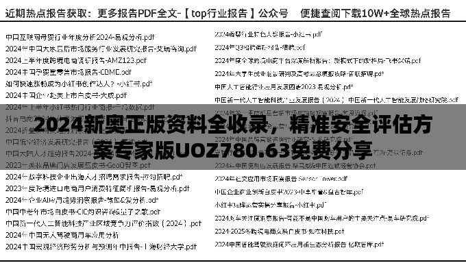 2024新奥正版资料全收录,精准安全评估方案专家版UOZ780.63免费分享