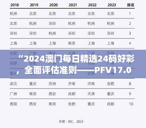 “2024澳门每日精选24码好彩,全面评估准则——PFV17.02终极版”