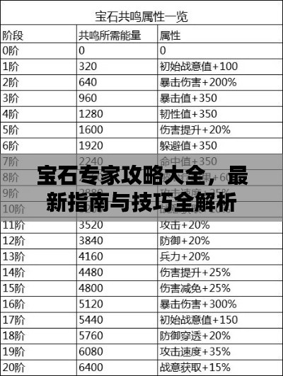 宝石专家攻略大全,最新指南与技巧全解析