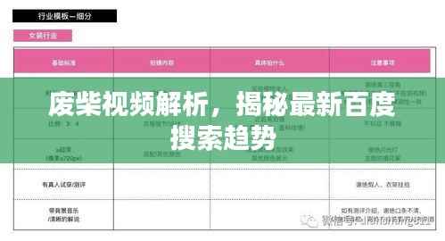 废柴视频解析,揭秘最新百度搜索趋势